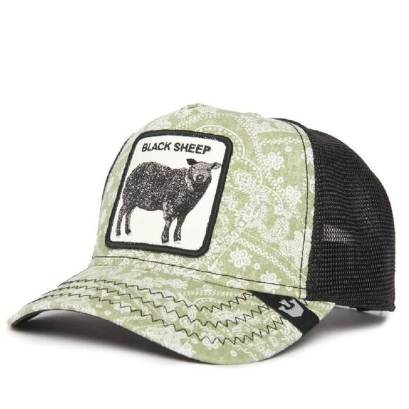 Goorin Bros. Black Sheep Parade The Farm Paisley Green/Black Trucker Hat NEW! - Picture 1 of 8